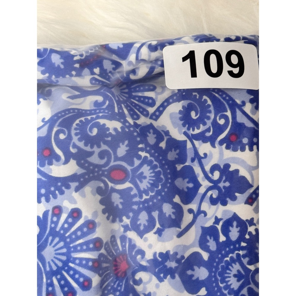 Tranquility by Curation+Clothing Blue White Damask Print A Line Skirt Medium - Picture 8 of 8